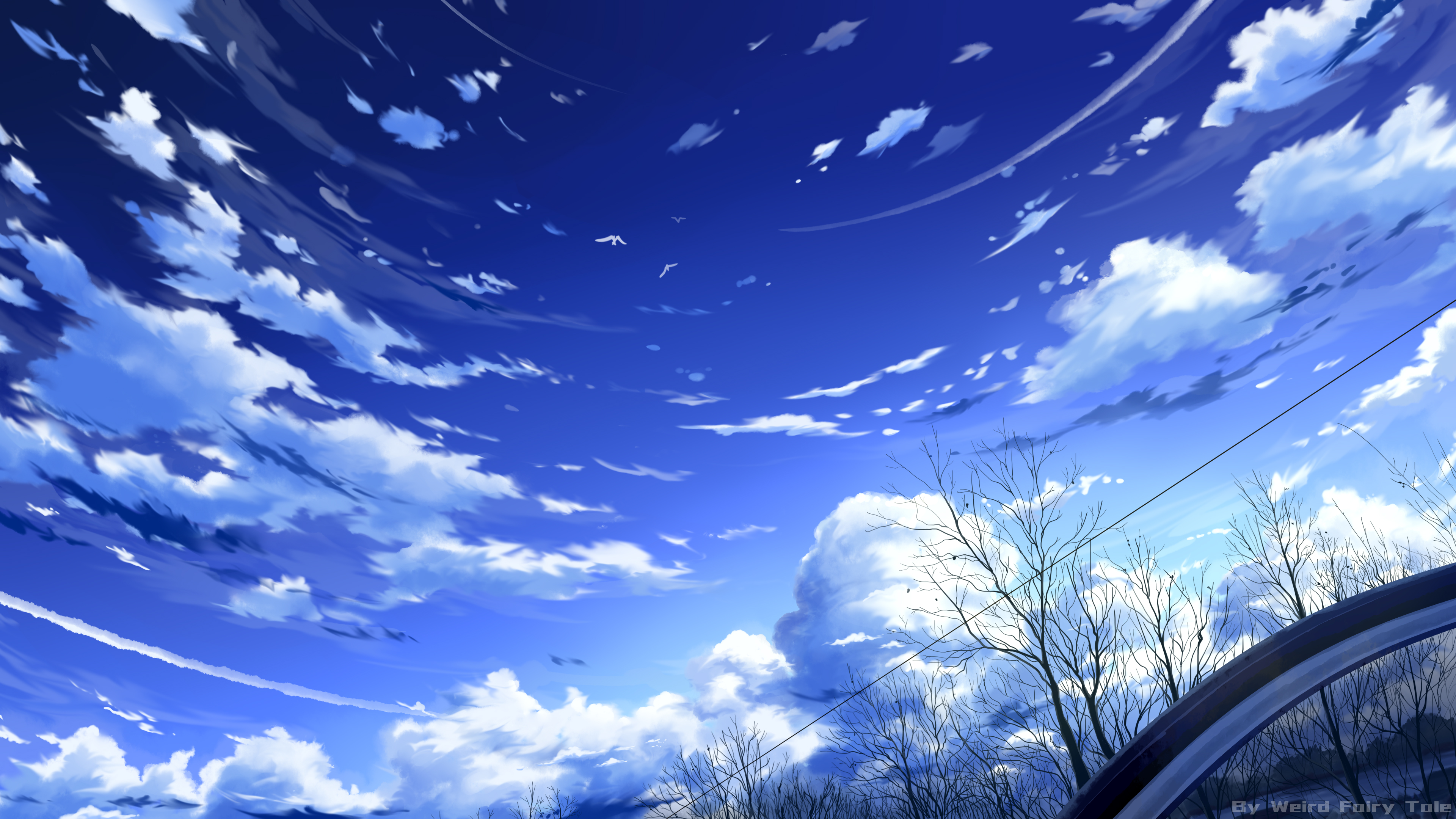 Anime Sky 4k Ultra HD Wallpaper by 诡异童话
