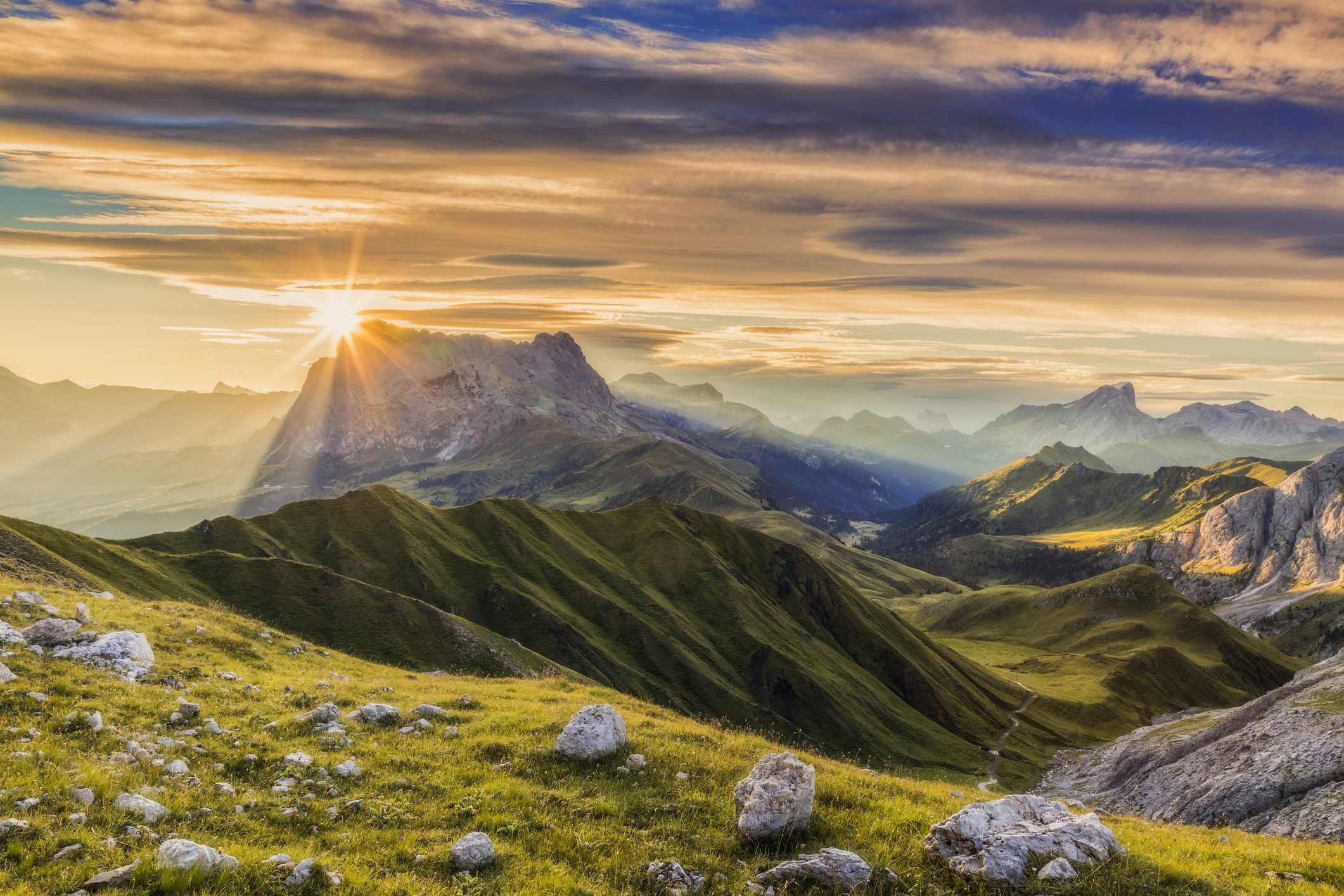 Download Sunrise Landscape Nature Mountain HD Wallpaper