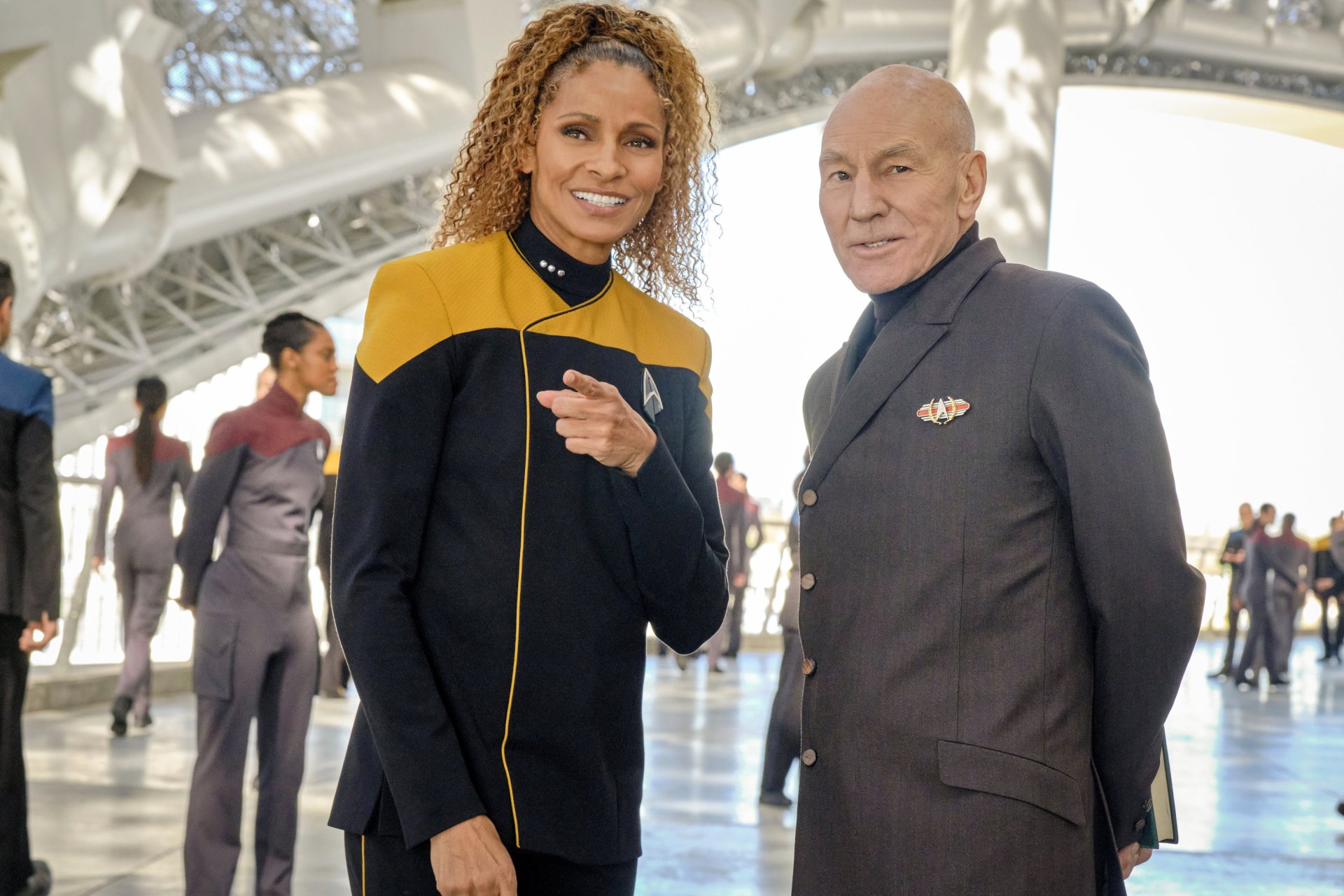 Download Rafaella (Star Trek) Michelle Hurd Jean-Luc Picard Patrick Stewart TV Show Star Trek: Picard HD Wallpaper