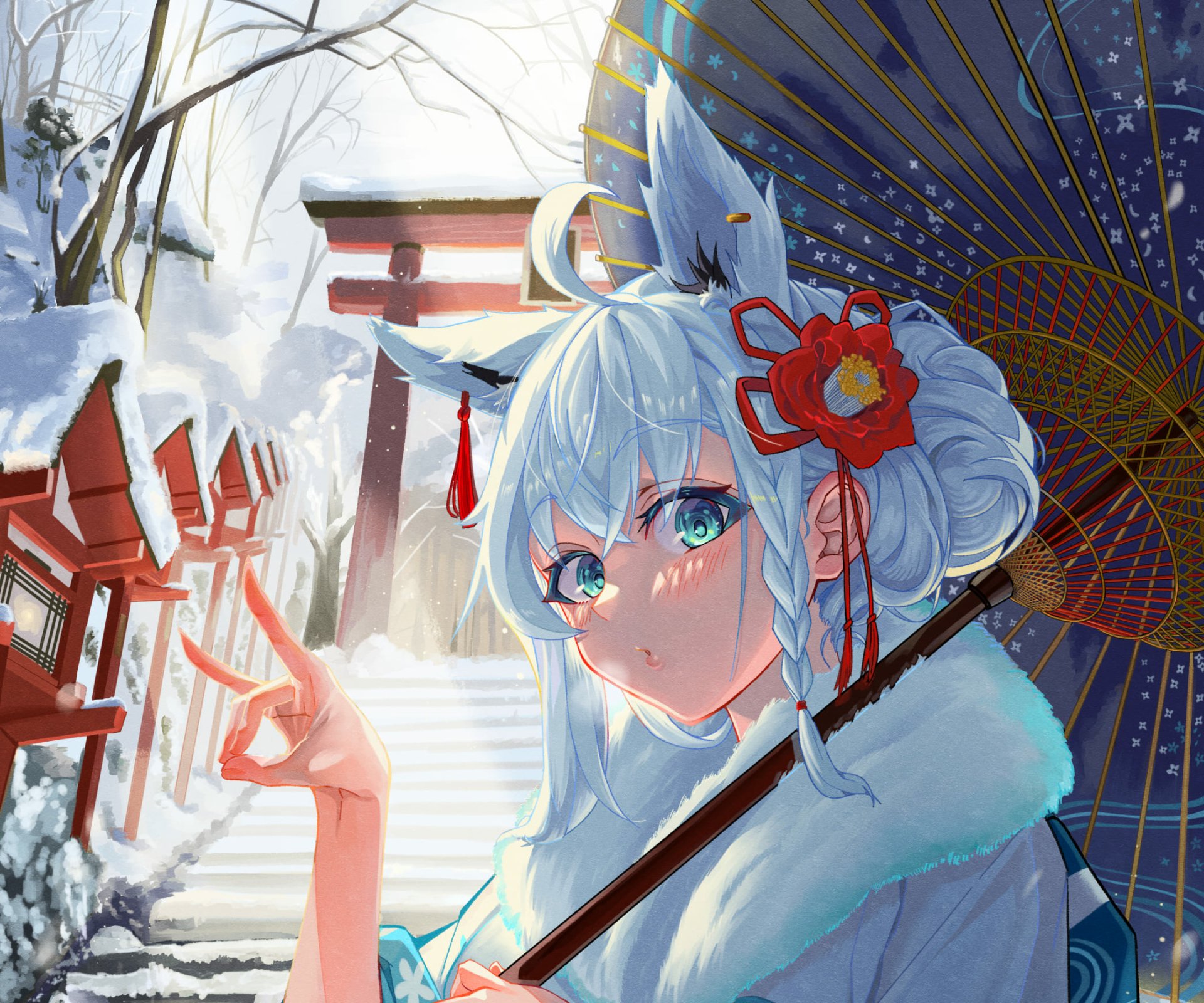 Download Hololive Shirakami Fubuki Anime Virtual Youtuber HD Wallpaper