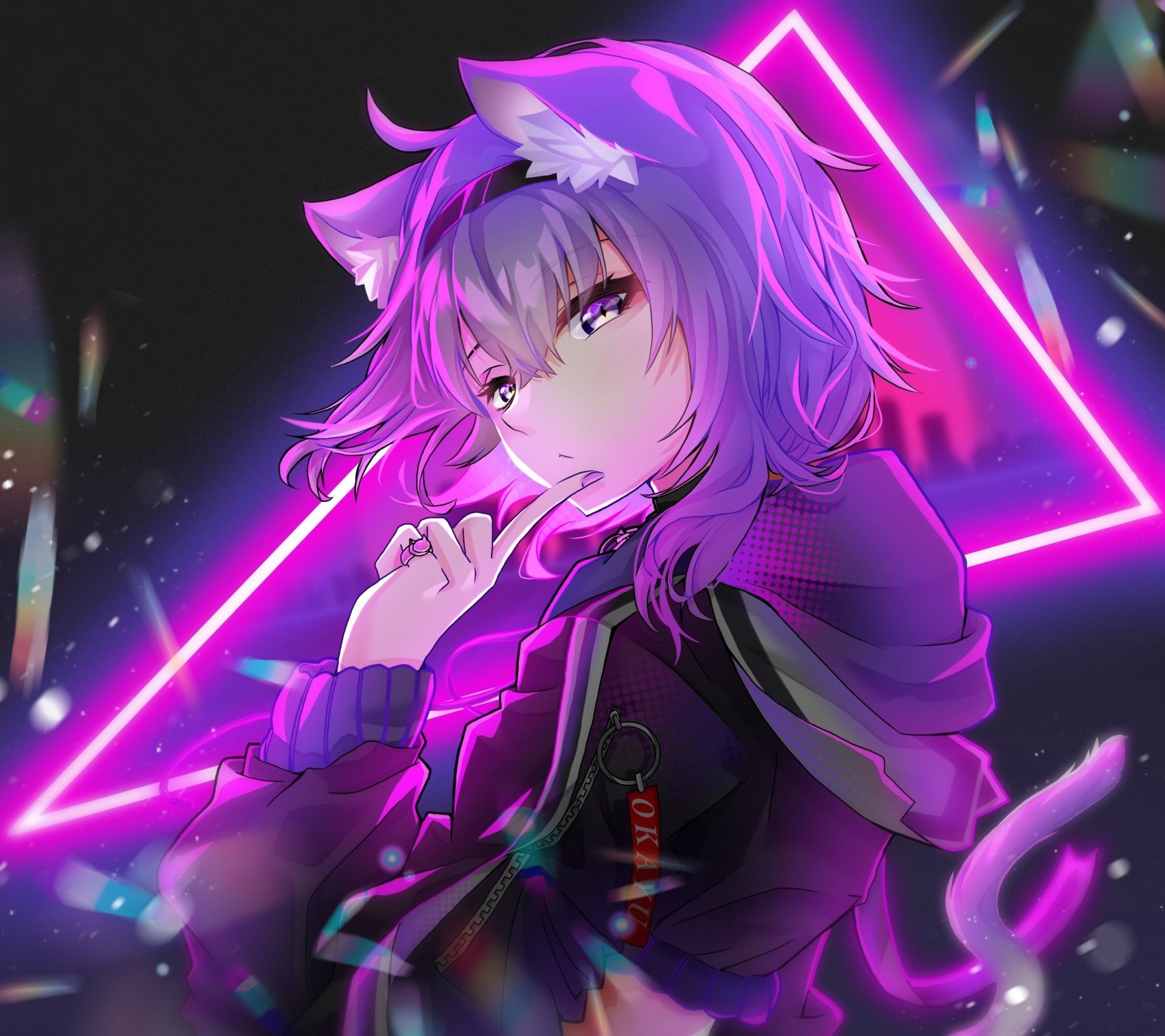 Download Hololive Nekomata Okayu Anime Virtual Youtuber HD Wallpaper