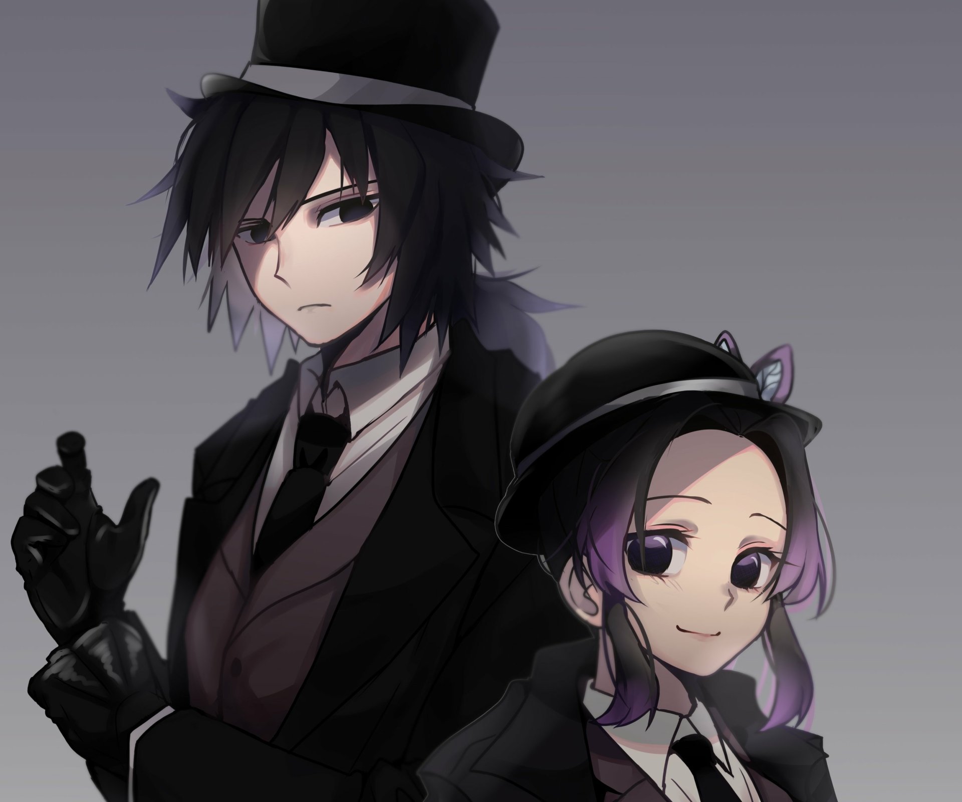 Download GiyuShino (Demon Slayer) Giyuu Tomioka Shinobu Kochou Anime Demon Slayer: Kimetsu No Yaiba HD Wallpaper