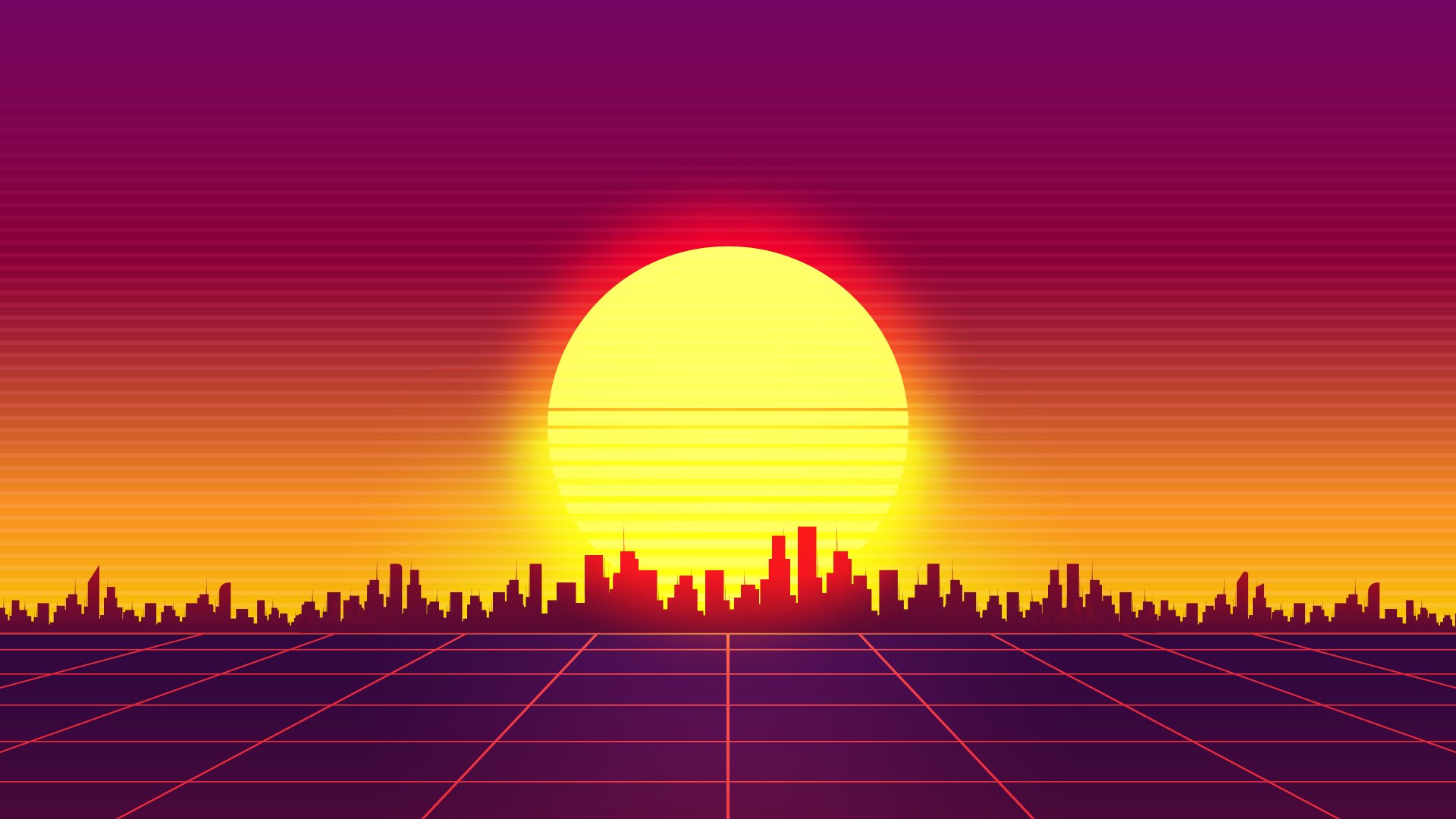 Download Sunset Artistic Retrowave 4k Ultra HD Wallpaper