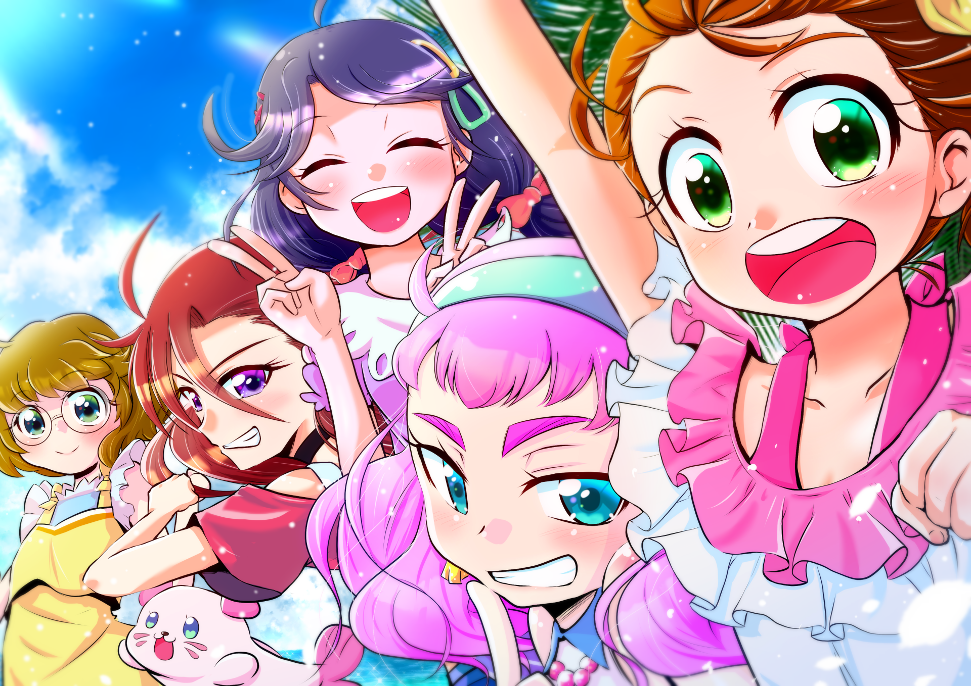 Download Asuka Takizawa Sango Suzumura Manatsu Natsumi Laura (Pretty Cure) Minori Ichinose Anime Tropical-Rouge! Pretty Cure 4k Ultra HD Wallpaper
