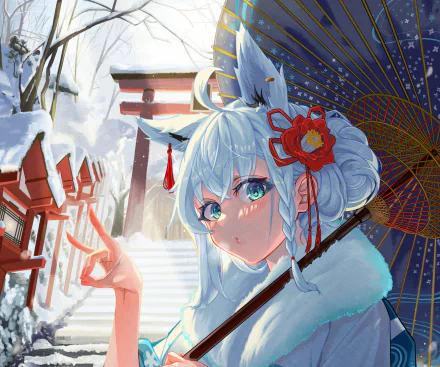 hololive Shirakami Fubuki Anime Virtual Youtuber HD Desktop Wallpaper | Background Image