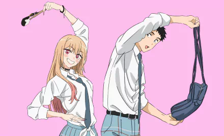 Wakana Gojo Marin Kitagawa Anime My Dress-Up Darling HD Desktop Wallpaper | Background Image