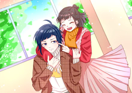 Yujiro Someya Hiyori Suzumi Anime To Become a Real Heroine! The Unpopular Girl and the Secret Task HD Desktop Wallpaper | Background Image