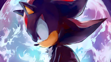 Shadow the Hedgehog from Sonic Adventure 2 Battle is depicted in a dynamic 4K Ultra HD video game wallpaper with vibrant, stylized lighting and detailed shading.