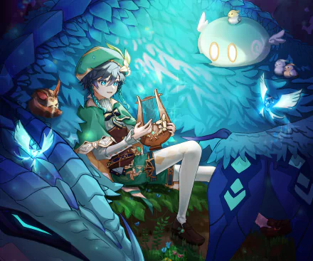 Venti (Genshin Impact) Slime (Genshin impact) video game Genshin Impact HD Desktop Wallpaper | Background Image