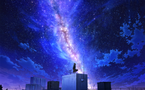 Anime Sky Starry Sky Milky Way HD Wallpaper | Background Image