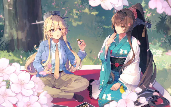 Yamato (Kancolle) Iowa (Kancolle) Anime Kantai Collection HD Desktop Wallpaper | Background Image