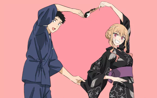 Wakana Gojo Marin Kitagawa Anime My Dress-Up Darling HD Desktop Wallpaper | Background Image
