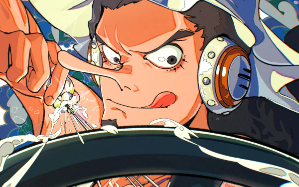HD PC desktop wallpaper and background of Usopp (One Piece), Anime — close-up of him steering a ship with headphones, elongated nose and a fierce, determined expression.