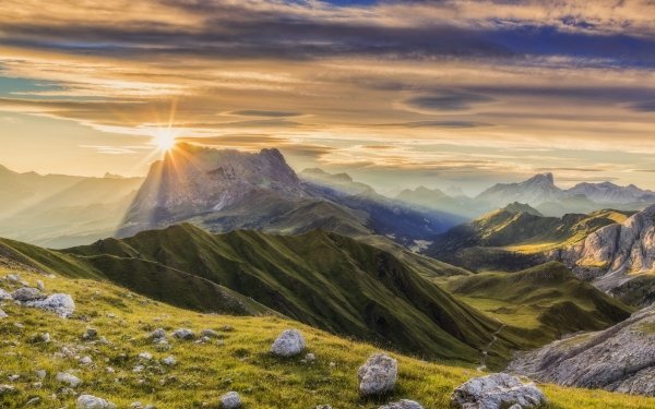 Earth Mountain Mountains Landscape Sunrise HD Wallpaper | Background Image