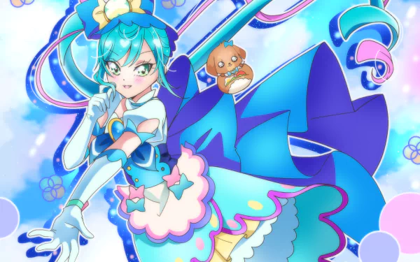 Fuwa Kokone Cure Spicy Anime Delicious Party Precure HD Desktop Wallpaper | Background Image