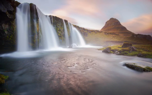 Kirkjufoss Iceland nature Kirkjufell HD Desktop Wallpaper | Background Image