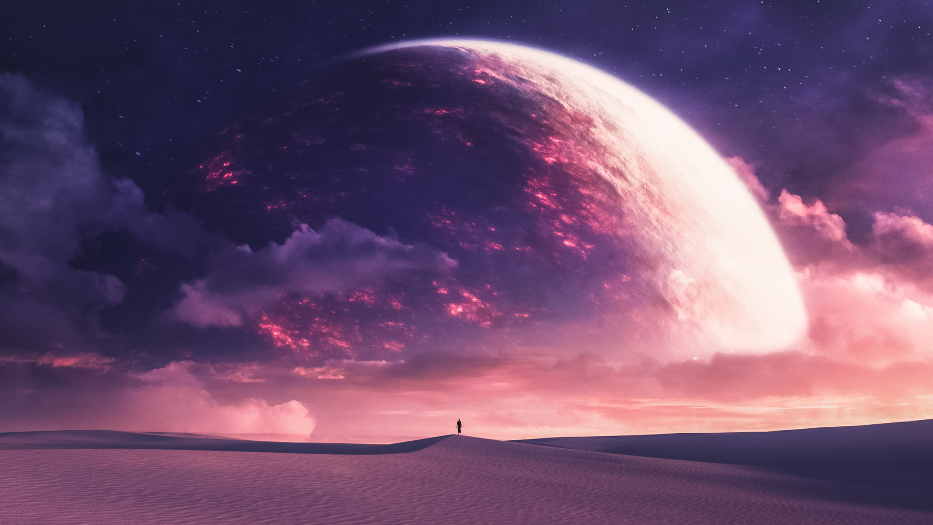 Download Desert Sci Fi Planet Rise HD Wallpaper | 2560x1440 | Wallpaper ...