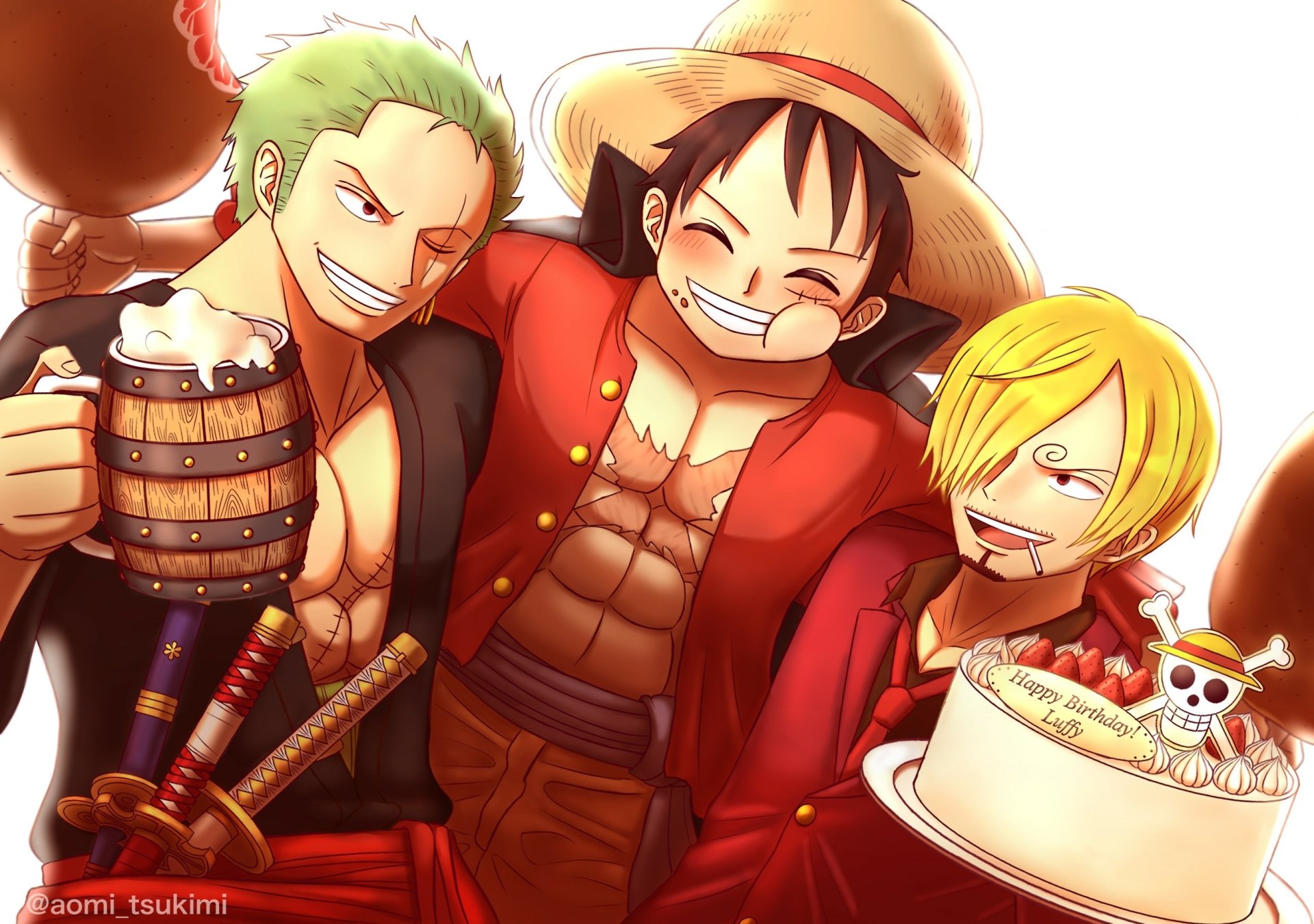 Download Sanji (One Piece) Roronoa Zoro Monkey D. Luffy Anime One Piece HD Wallpaper