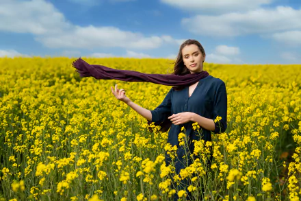 rapeseed woman model HD Desktop Wallpaper | Background Image