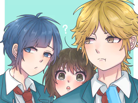 Aizou Shibasaki Yujiro Someya Hiyori Suzumi Anime To Become a Real Heroine! The Unpopular Girl and the Secret Task HD Desktop Wallpaper | Background Image