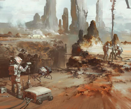 astronaut Sci Fi exploration HD Desktop Wallpaper | Background Image