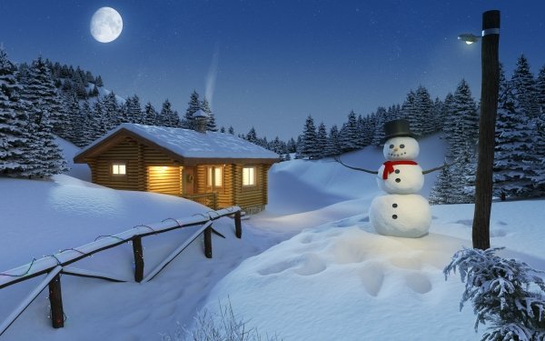Artistic Snowman Winter Holiday HD Wallpaper | Background Image