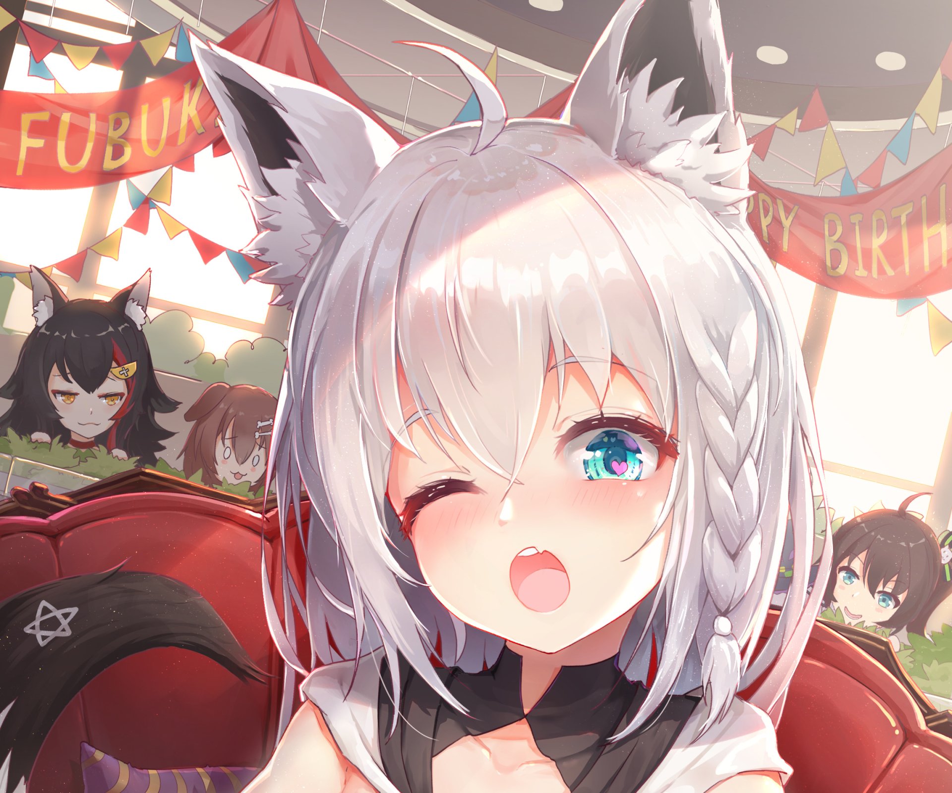 Download Hololive Shirakami Fubuki Anime Virtual Youtuber HD Wallpaper