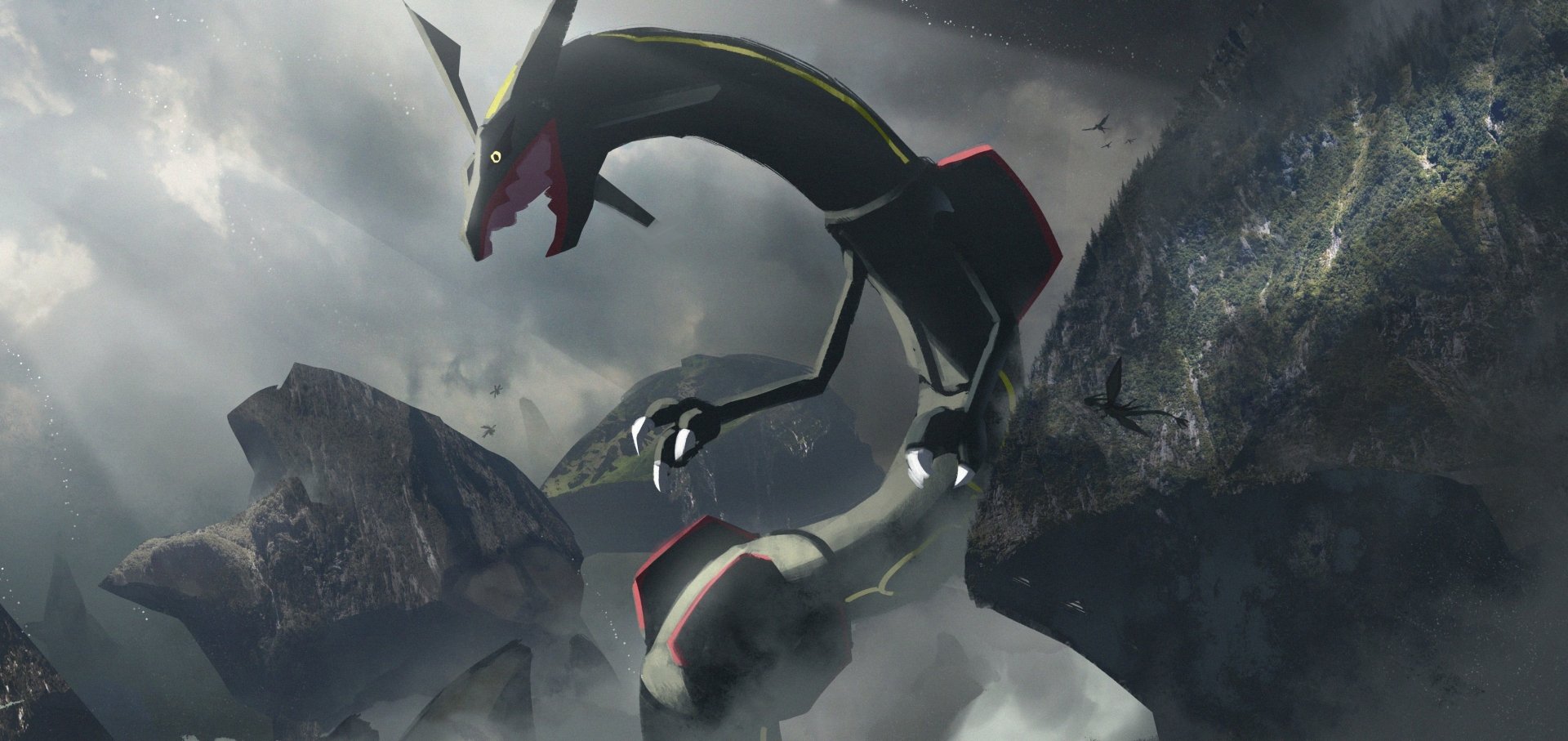 Download Fear the Wrath of Shiny Rayquaza Wallpaper