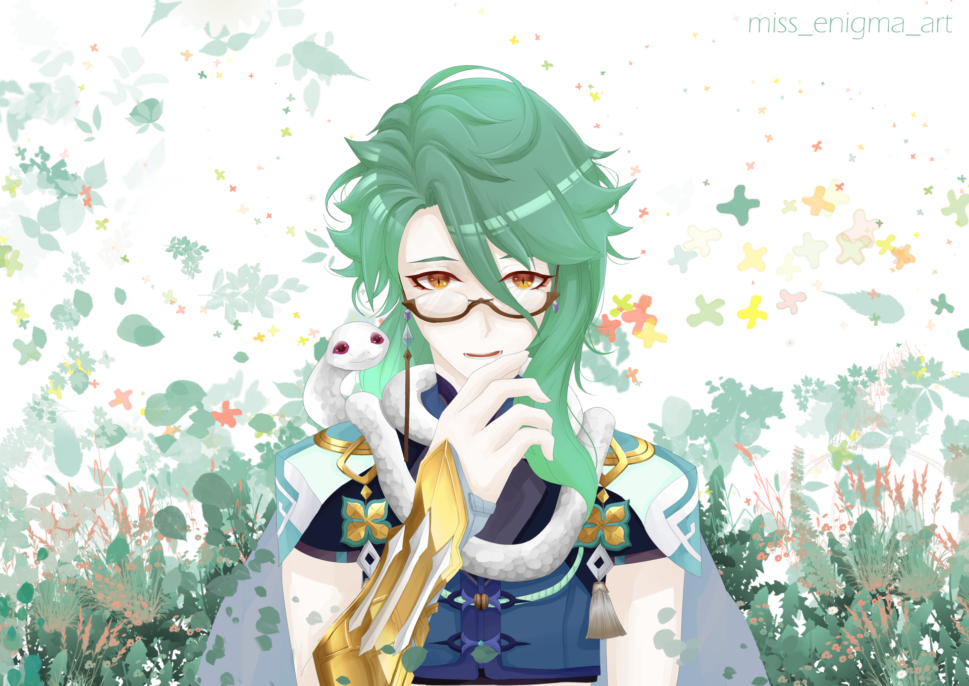 Download Baizhu (Genshin Impact) Video Game Genshin Impact 4k Ultra HD Wallpaper by Miss_enigma_art