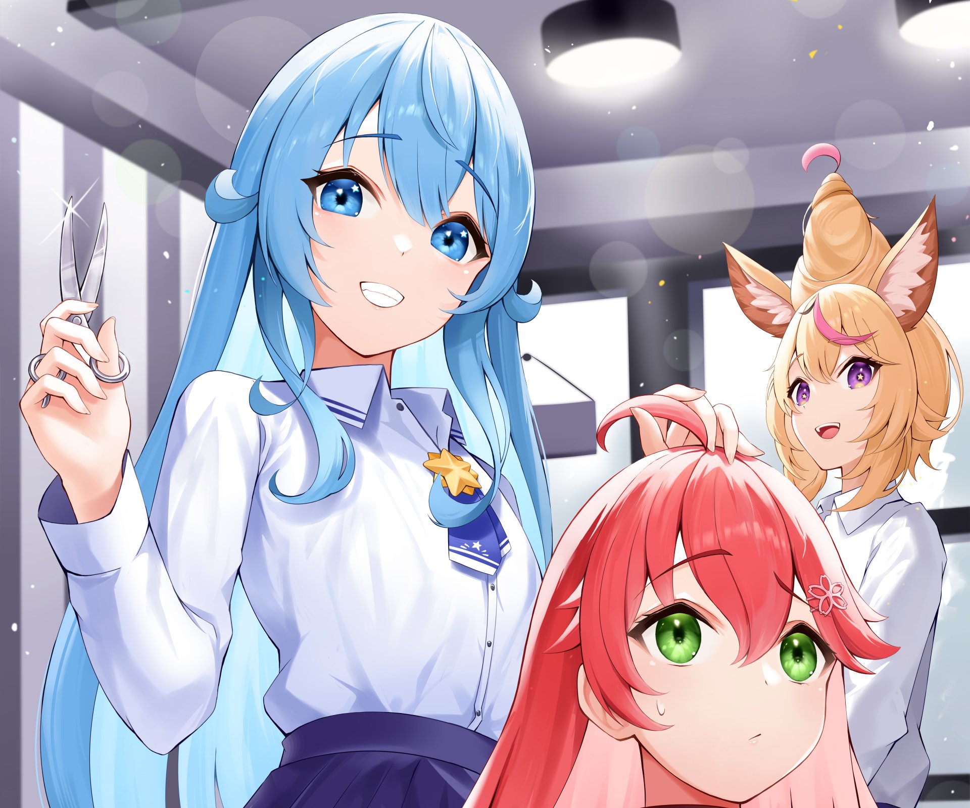 Download Sakura Miko Omaru Polka Hoshimachi Suisei Anime Virtual Youtuber 4k Ultra HD Wallpaper