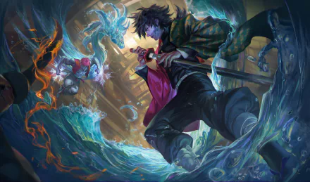 Giyuu Tomioka Anime Demon Slayer: Kimetsu no Yaiba HD Desktop Wallpaper | Background Image