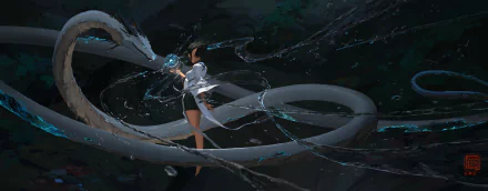 chinese dragon fantasy woman HD Desktop Wallpaper | Background Image