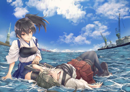 Kaga (Kancolle) Zuikaku (Kancolle) Anime Kantai Collection HD Desktop Wallpaper | Background Image