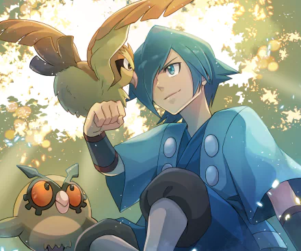 Falkner (Pokémon) Hoothoot (Pokemon) Pidgey (Pokémon) video game Pokémon: Gold and Silver HD Desktop Wallpaper | Background Image