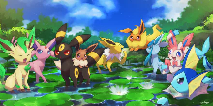 Eeveelutions video game Pokémon: Sword and Shield HD Desktop Wallpaper | Background Image