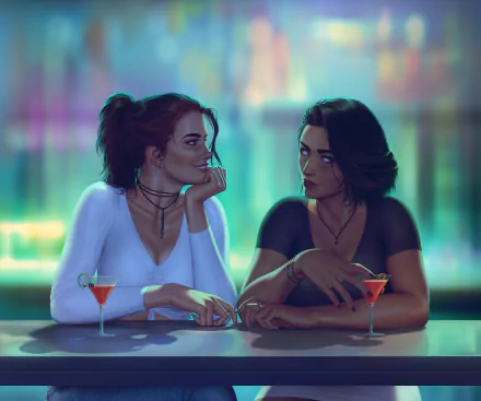  Flirting at the bar by Krystopher Decker