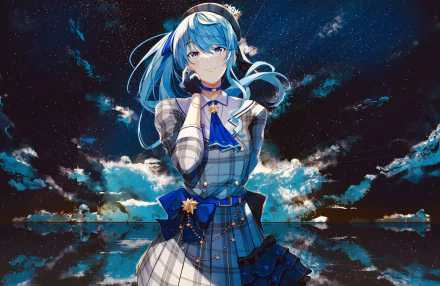 hololive Hoshimachi Suisei Anime Virtual Youtuber HD Desktop Wallpaper | Background Image