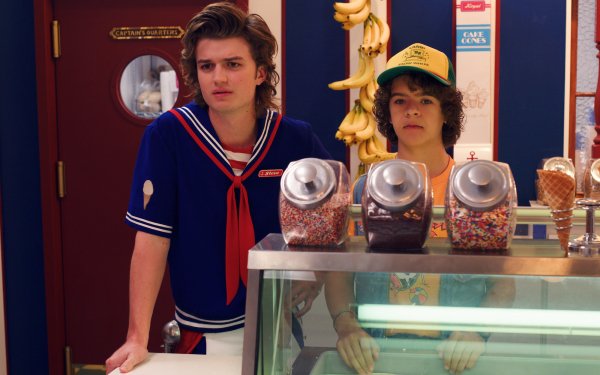 TV Show Stranger Things Steve Harrington Joe Keery Dustin Henderson Gaten Matarazzo HD Wallpaper | Background Image
