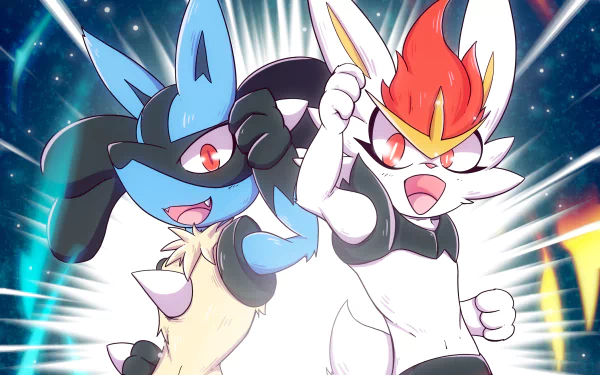 Cinderace (Pokémon) Lucario (Pokémon) video game Pokémon: Sword and Shield HD Desktop Wallpaper | Background Image