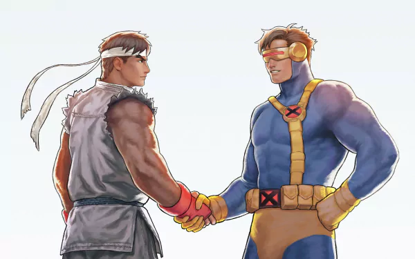 Cyclops (Marvel Comics) Ryu (Street Fighter) video game X-Men vs. Street Fighter HD Desktop Wallpaper | Background Image