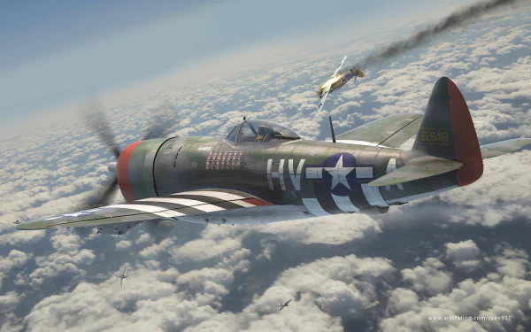 military Republic P-47 Thunderbolt HD Desktop Wallpaper | Background Image