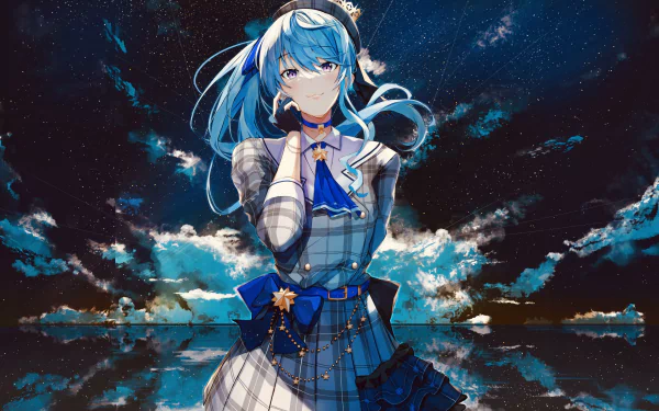 hololive Hoshimachi Suisei Anime Virtual Youtuber HD Desktop Wallpaper | Background Image