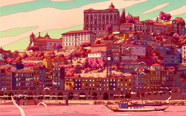 artistic town HD Desktop Wallpaper | Background Image