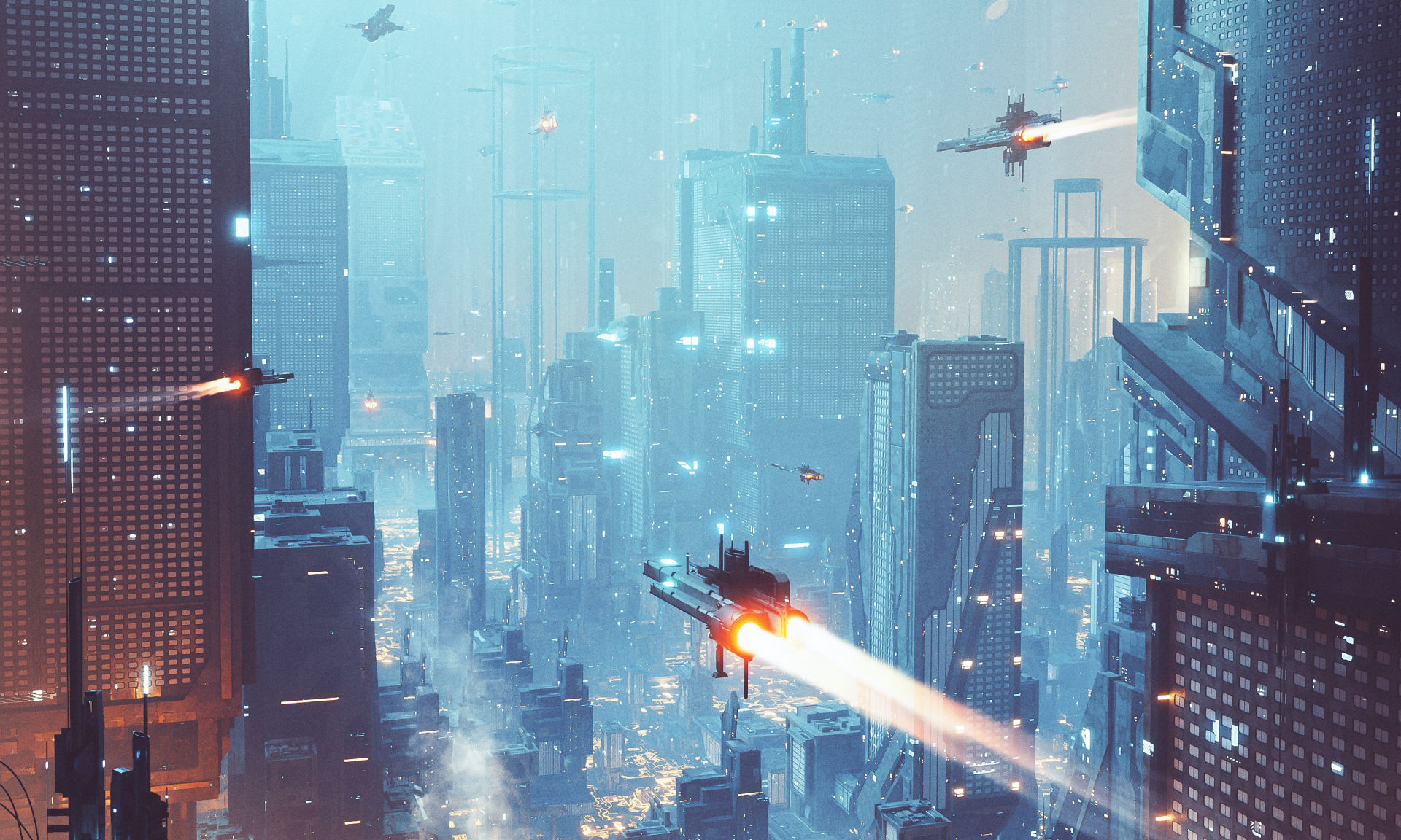 Download Sci Fi City Sci Fi City HD Wallpaper | 3600x2160 | Wallpaper Abyss
