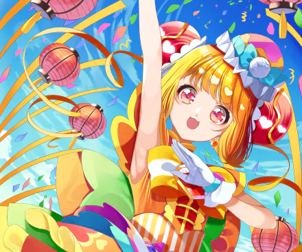 Hanamichi Ran Cure Yum-Yum Anime Delicious Party Precure HD Desktop Wallpaper | Background Image