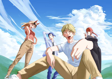 Makima (Chainsaw Man) Aki Hayakawa Power (Chainsaw Man) Denji (Chainsaw Man) Anime Chainsaw Man HD Desktop Wallpaper | Background Image