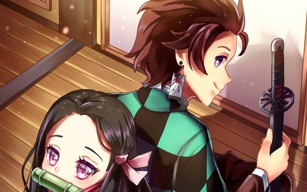 Anime Demon Slayer: Kimetsu no Yaiba Nezuko Kamado Tanjiro Kamado HD Wallpaper | Background Image