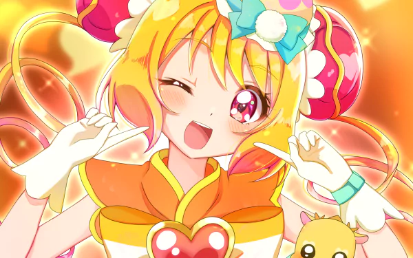 Hanamichi Ran Cure Yum-Yum Anime Delicious Party Precure HD Desktop Wallpaper | Background Image