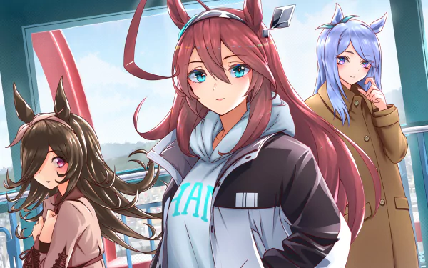 Rice Shower Mihono Bourbon Mejiro McQueen Anime Uma Musume: Pretty Derby HD Desktop Wallpaper | Background Image