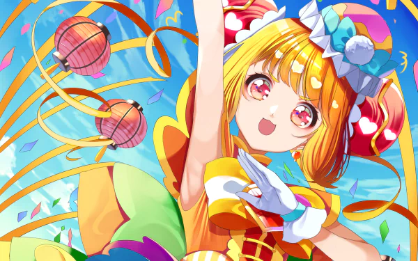 Hanamichi Ran Cure Yum-Yum Anime Delicious Party Precure HD Desktop Wallpaper | Background Image